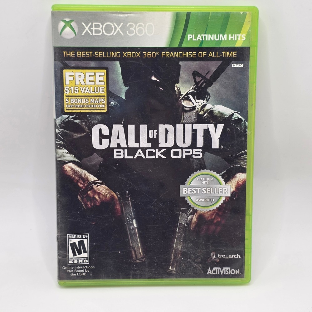 Activision Call of Duty Black Ops Xbox 360 Platinum Hits FPS Zombies Game NTSC